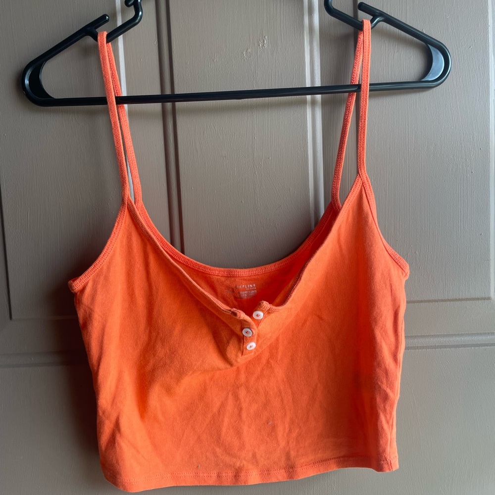 Aerie neon orange cropped top